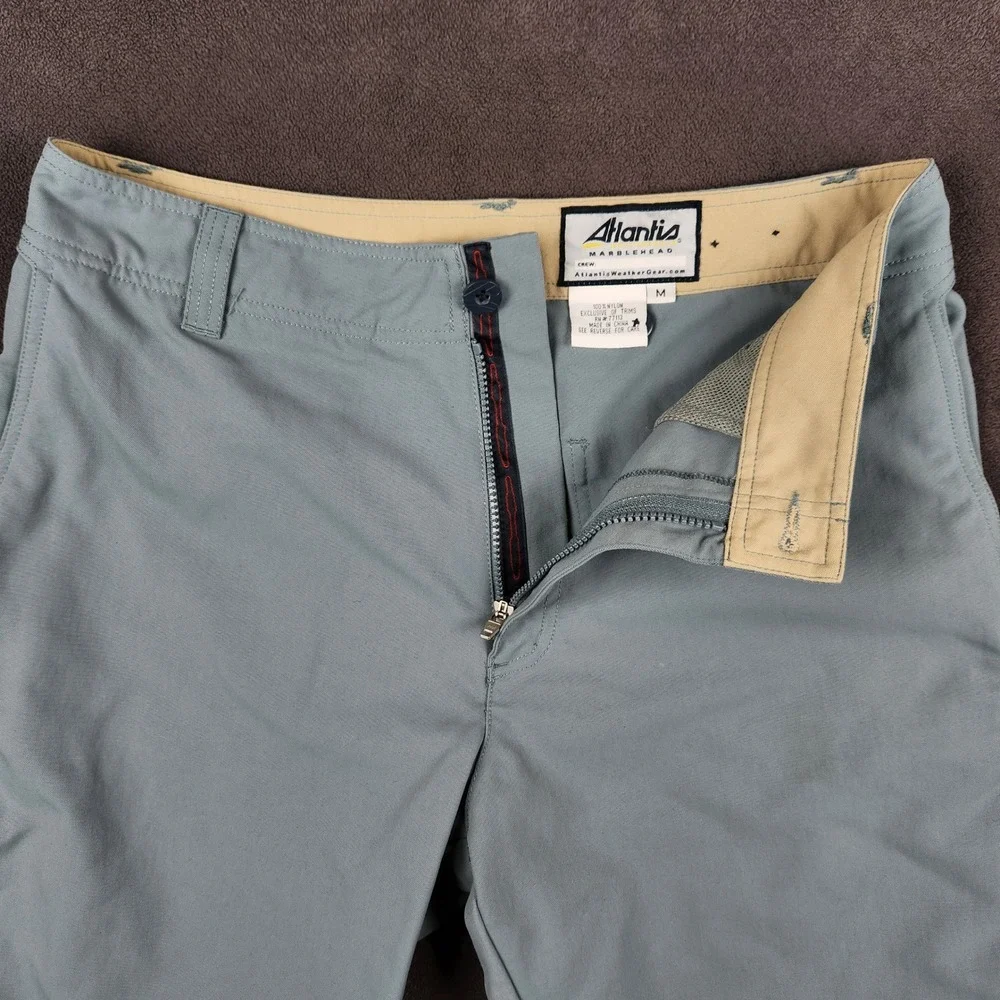 Atlantis‎ WeatherGear Sailing Shorts Mens Medium Blue Gray Performance Nautical